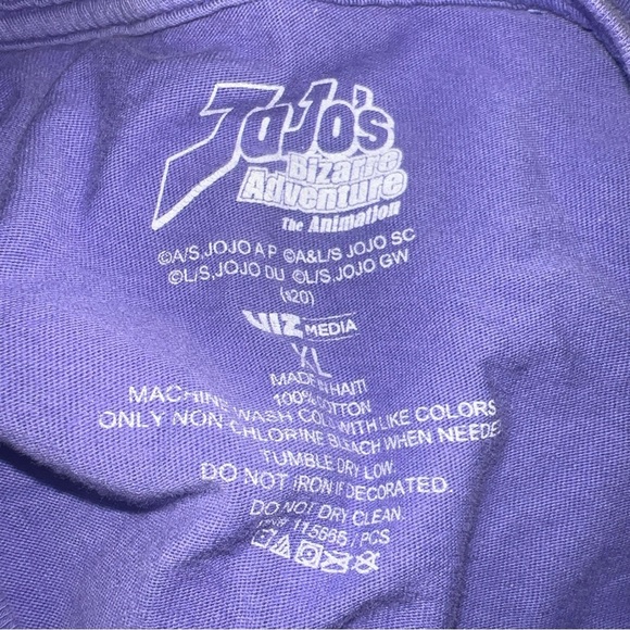 Jojo's Bizarre Adventure Mens purple LS T-Shirt Kanji Front Poses Back XL - Picture 3 of 3